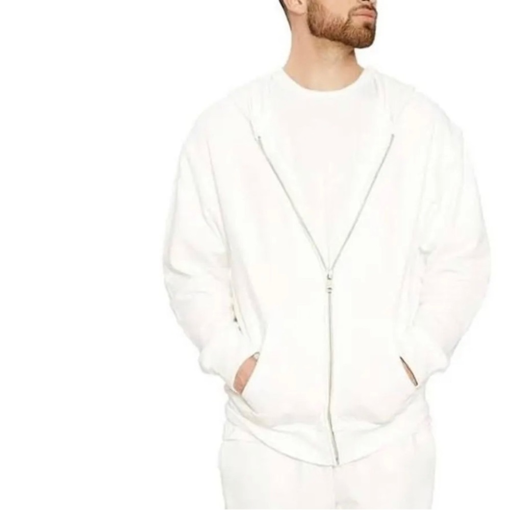 NAKED WARDROBE .NWT Men’s White Sweater Size M . NW-MT001 hoodie Long Sleeve